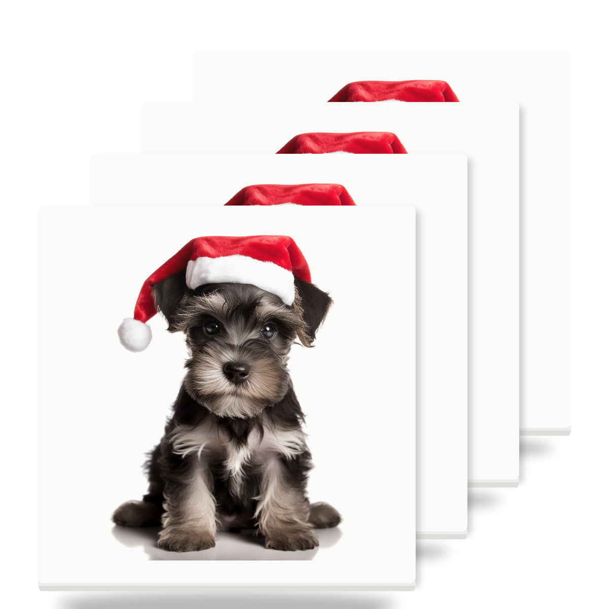 Miniature Schnauzer Puppy ceramic coasters set of 4