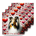 Collie ceramic coasters set of 4