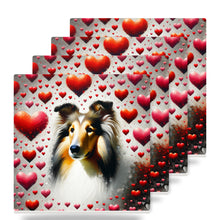 Collie ceramic coasters set of 4