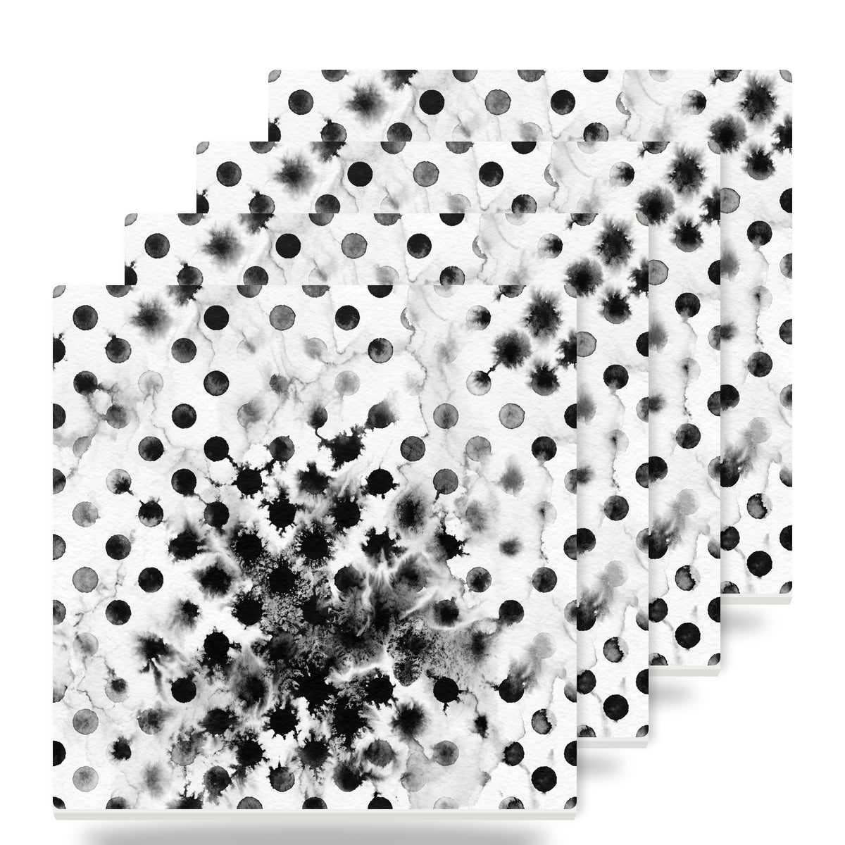 Polka Dot ceramic coasters set of 4