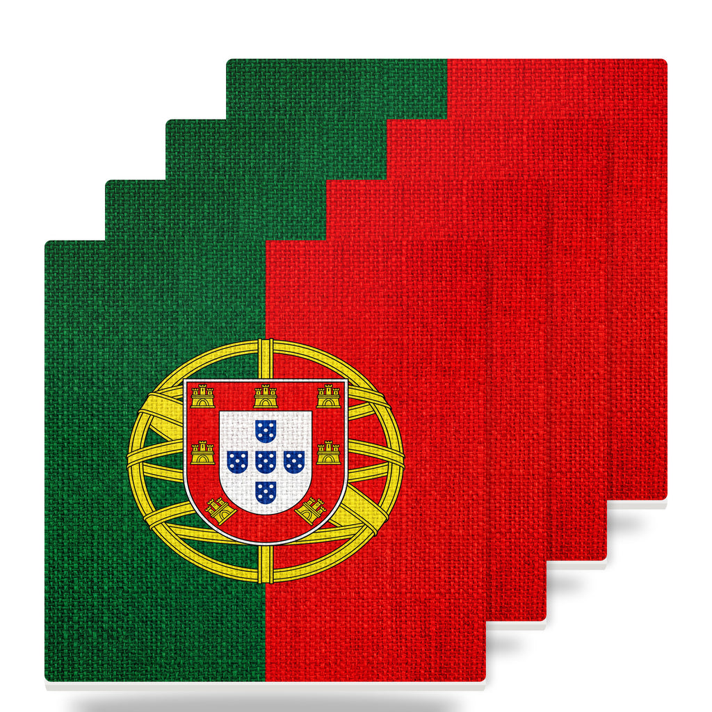 Portugal Flag Pride ceramic coasters set of 4