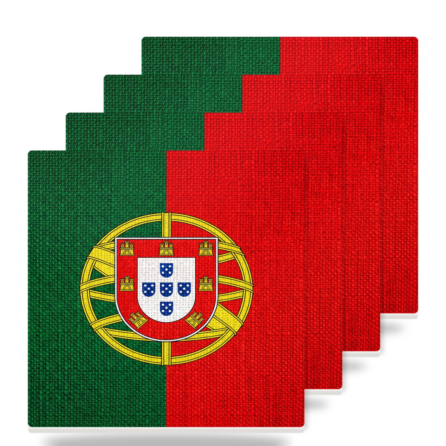 Portugal Flag Pride ceramic coasters set of 4