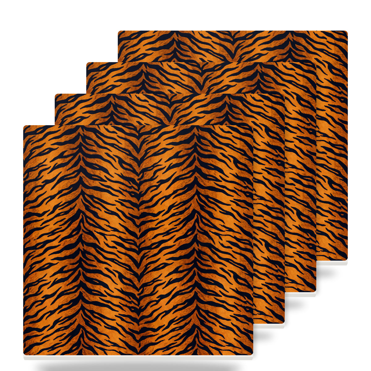 Tiger Stripe ceramic coasters set of 4
