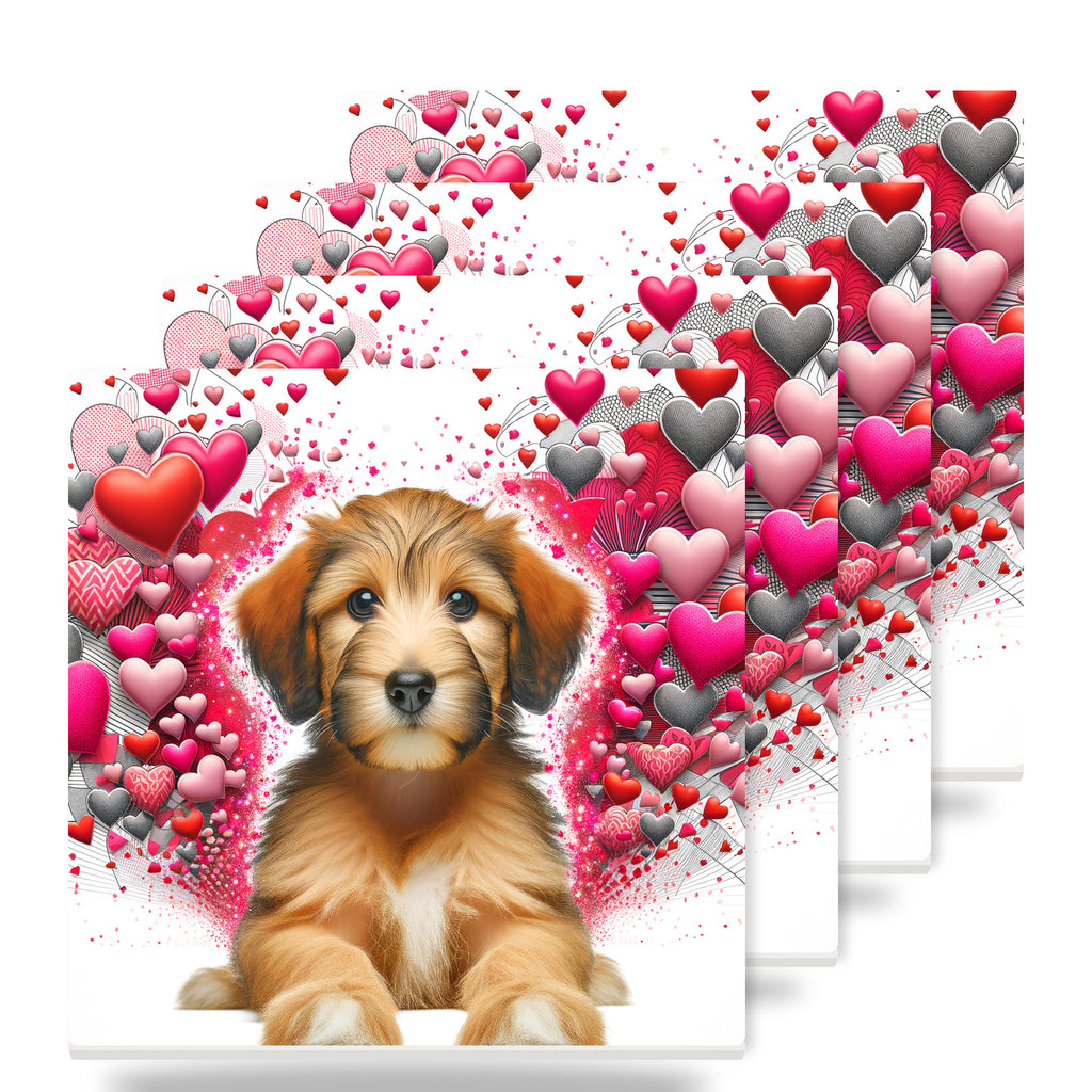 Goldendoodle ceramic coasters set of 4