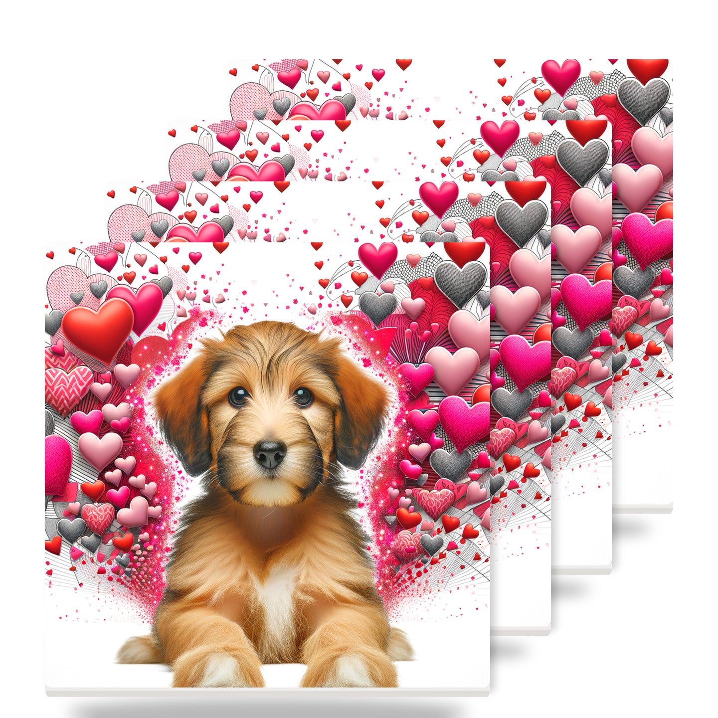 Goldendoodle ceramic coasters set of 4
