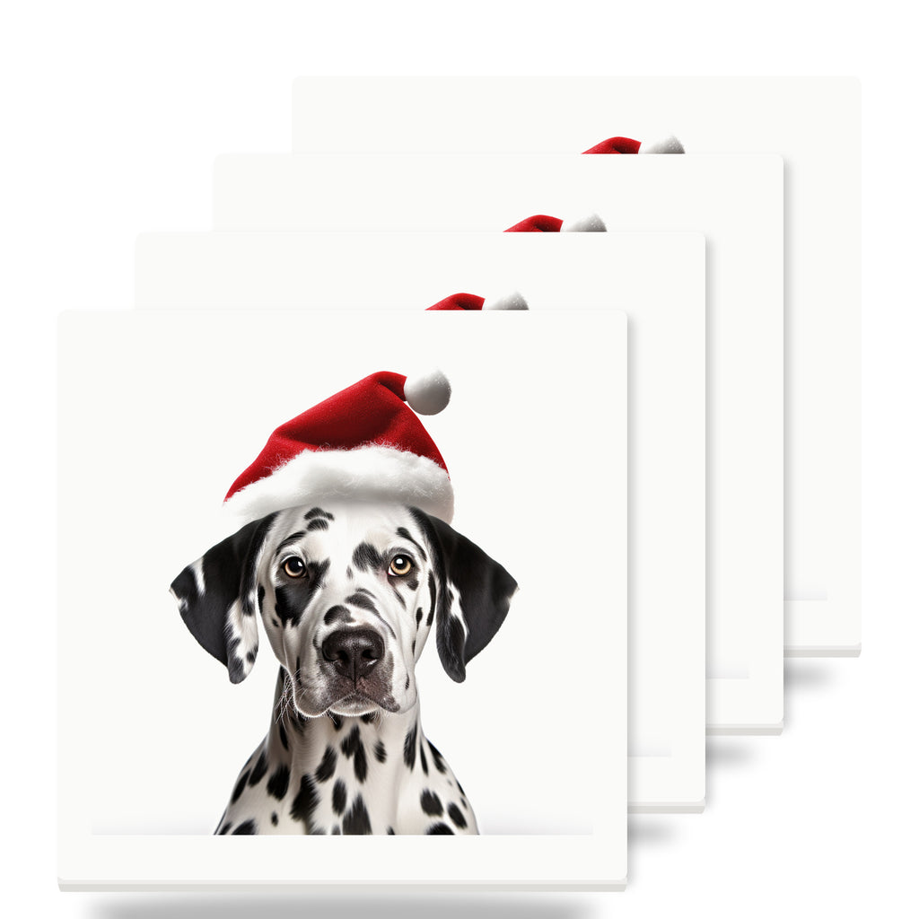 Dalmatian ceramic coasters set of 4