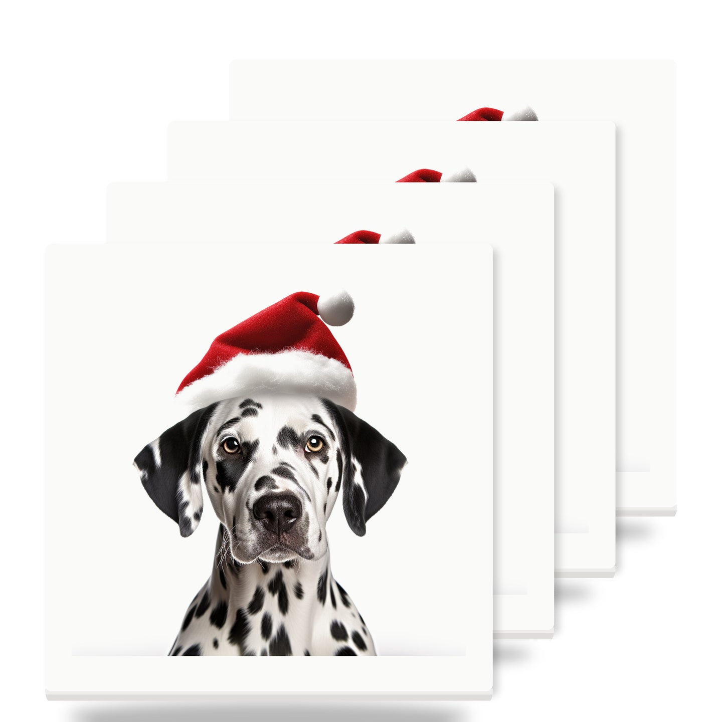Dalmatian ceramic coasters set of 4