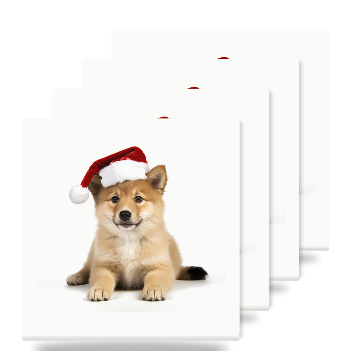 Icelandic Sheepdog Puppy ceramic coasters set of 4