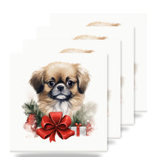 Tibetan Spaniel Puppy Drawing ceramic coasters set of 4