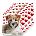 Russell Terrier ceramic coasters set of 4