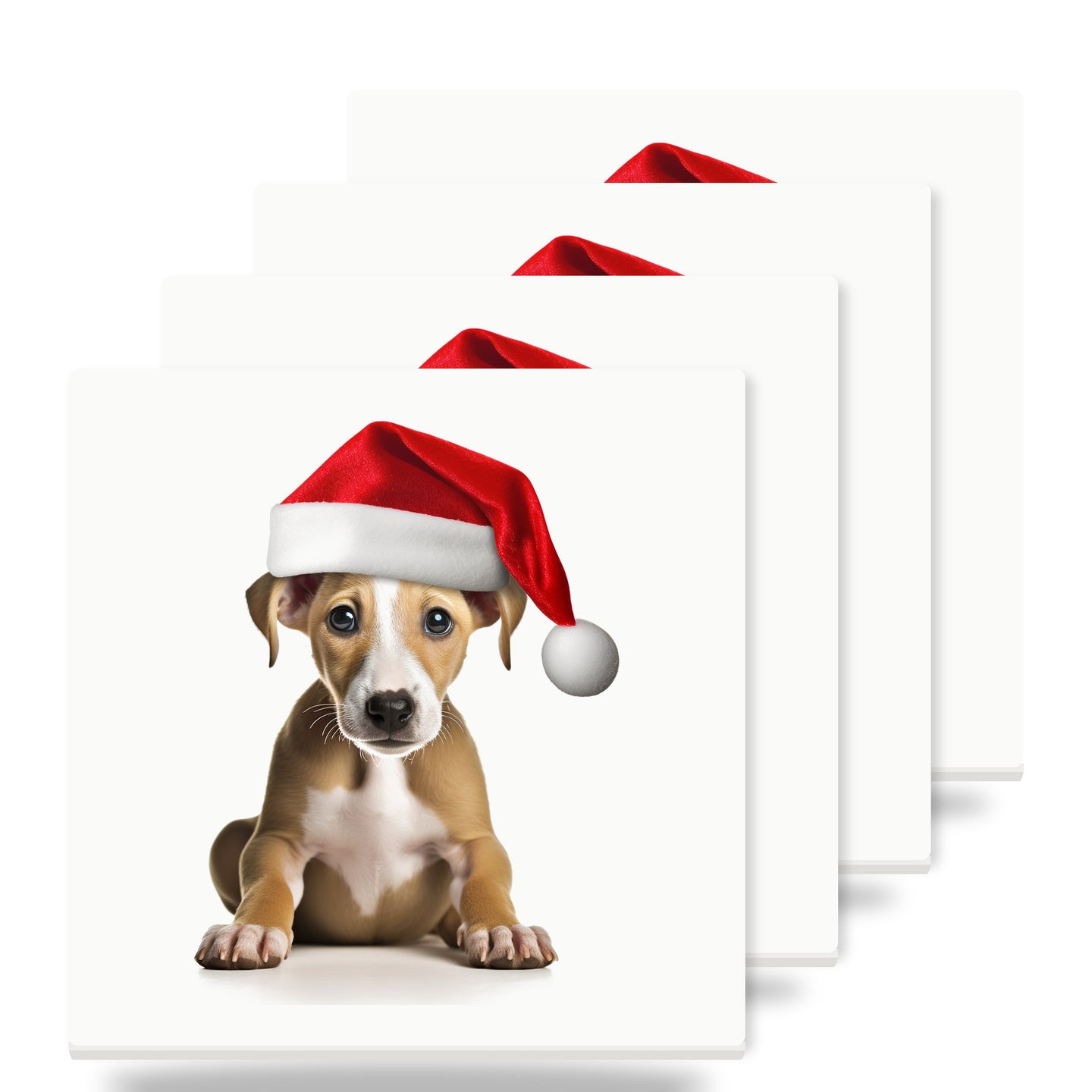 Whippet Puppy ceramic coasters set of 4