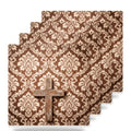 Wooden Cross ceramic coasters set of 4