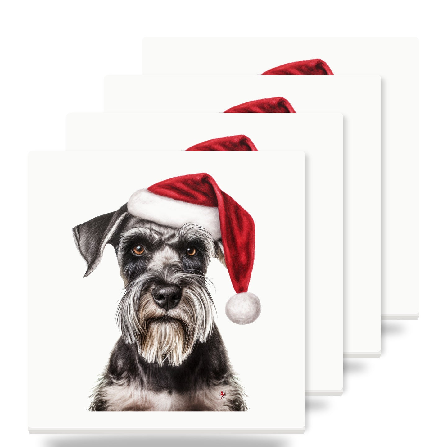 Standard Schnauzer ceramic coasters set of 4