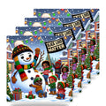 Festive Snowman Friends ceramic coasters set of 4