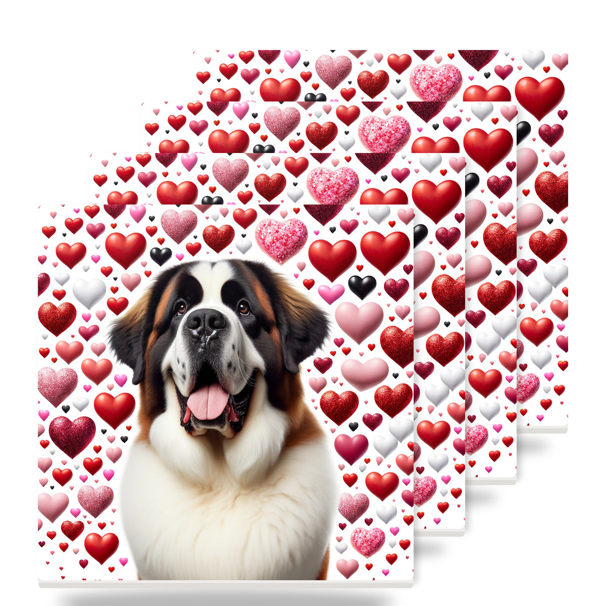 Saint Bernard ceramic coasters set of 4
