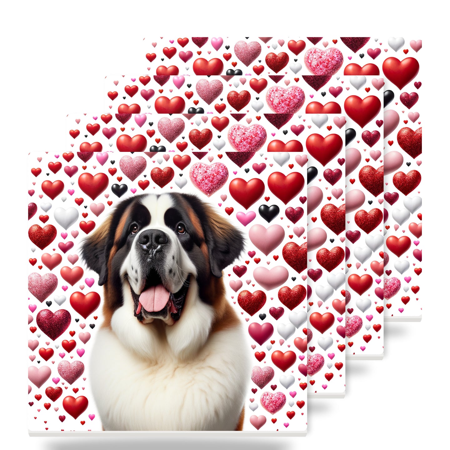 Saint Bernard ceramic coasters set of 4