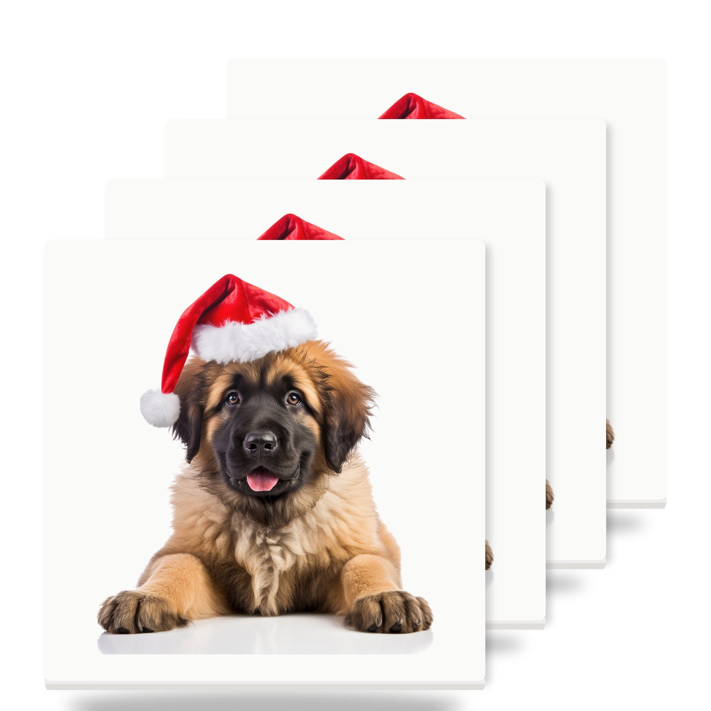 Leonberger Puppy ceramic coasters set of 4