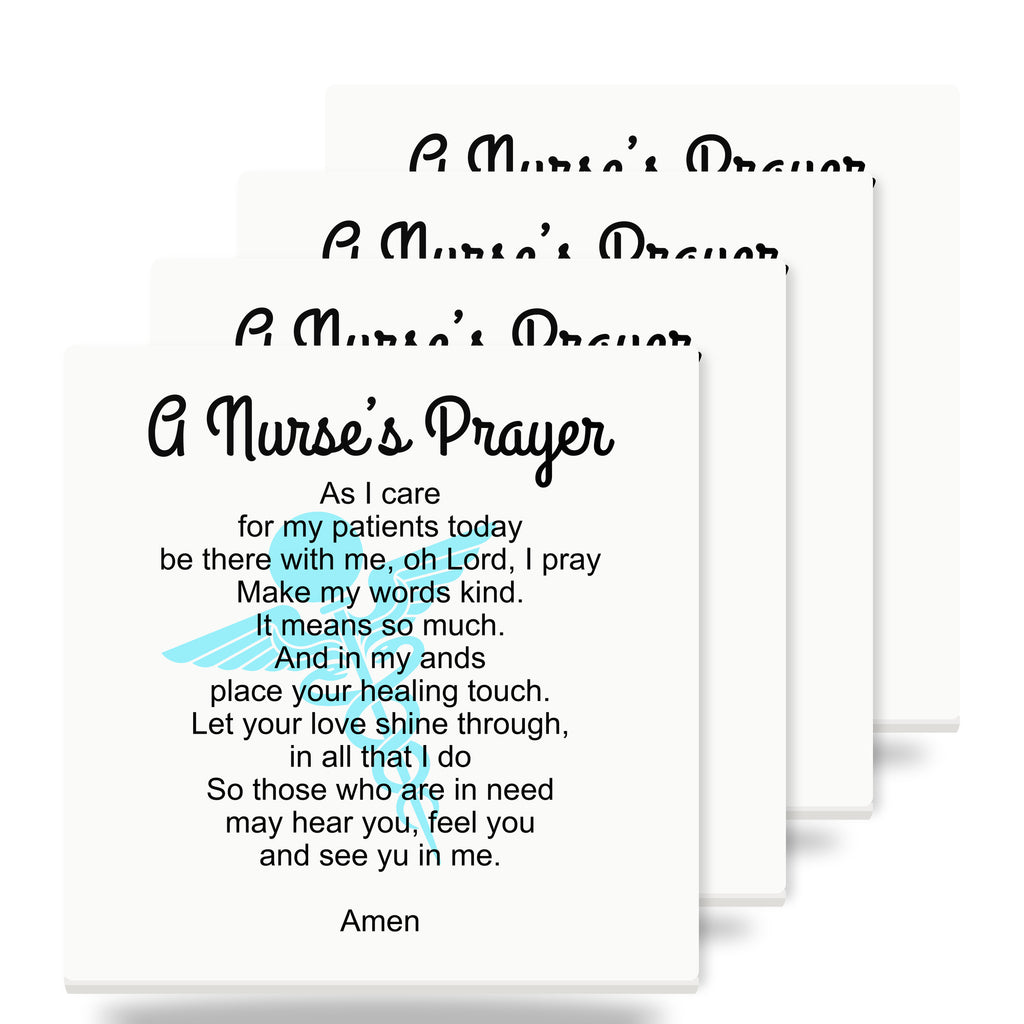 A Nurse's Prayer ceramic coasters set of 4
