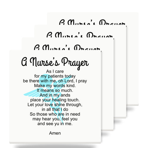 A Nurse's Prayer ceramic coasters set of 4