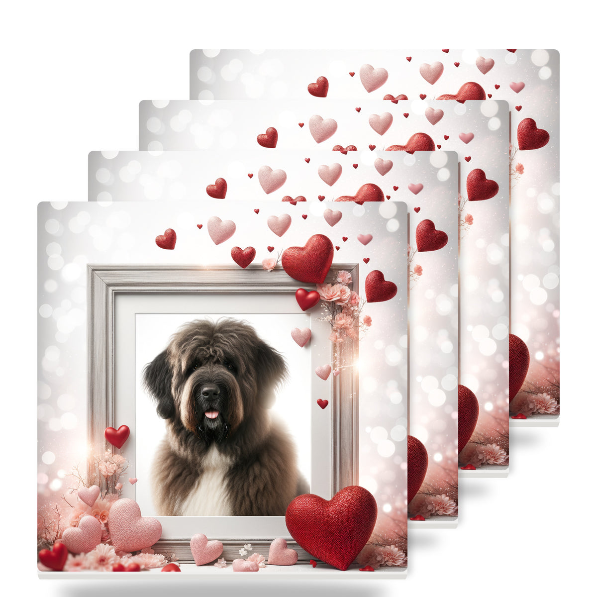 Bouvier des Flandres ceramic coasters set of 4