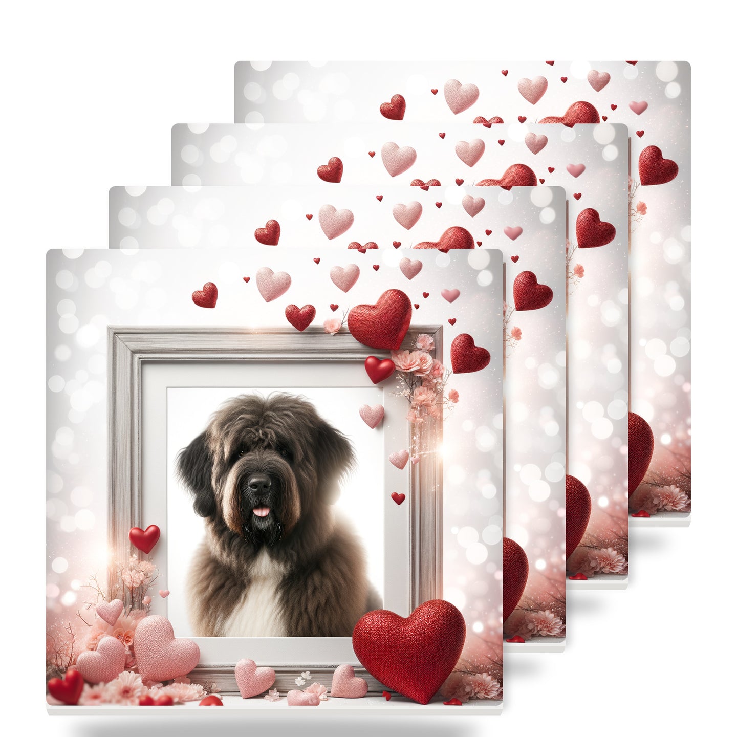 Bouvier des Flandres ceramic coasters set of 4
