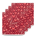 Love Script Hearts ceramic coasters set of 4