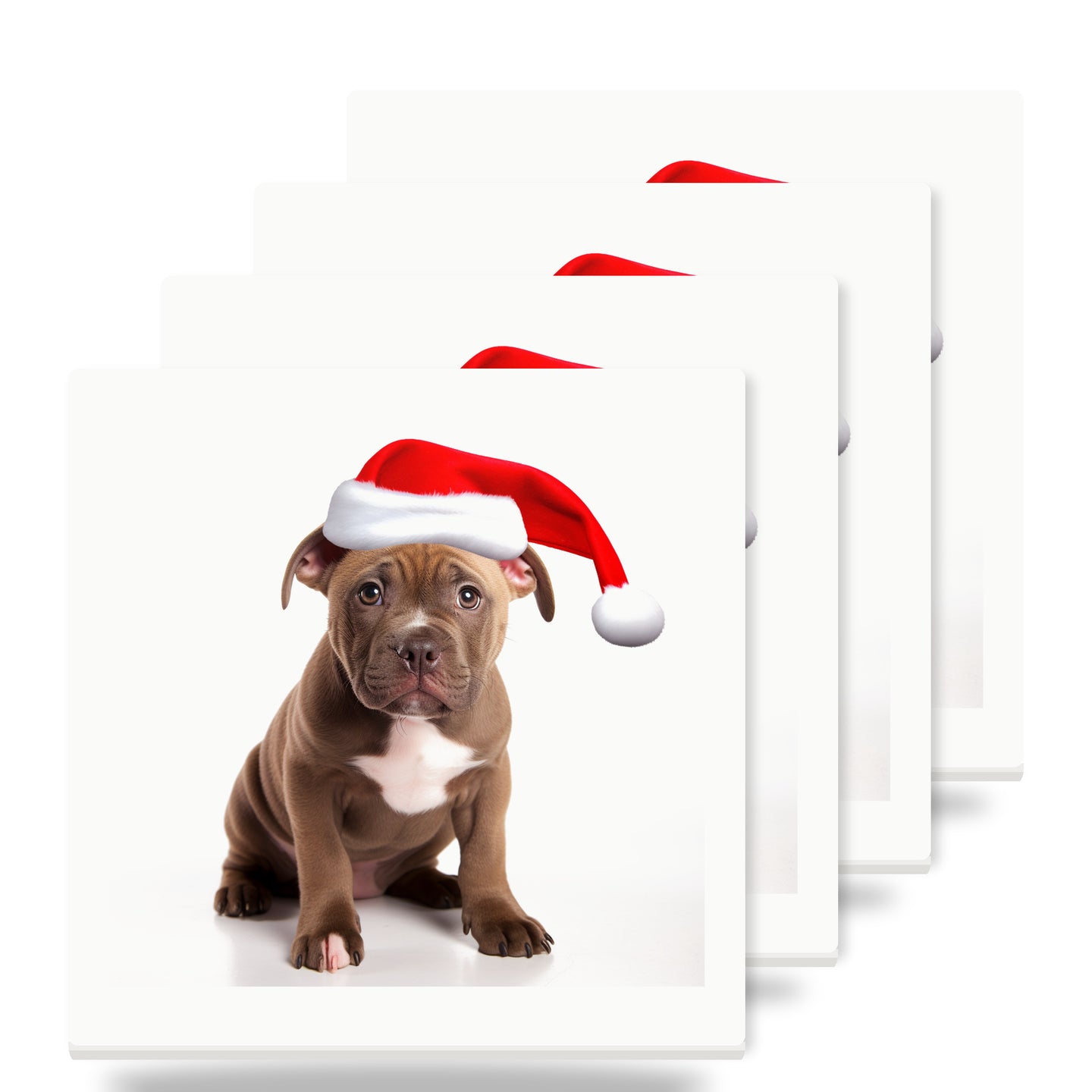 Staffordshire Bull Terrier ceramic coasters set of 4