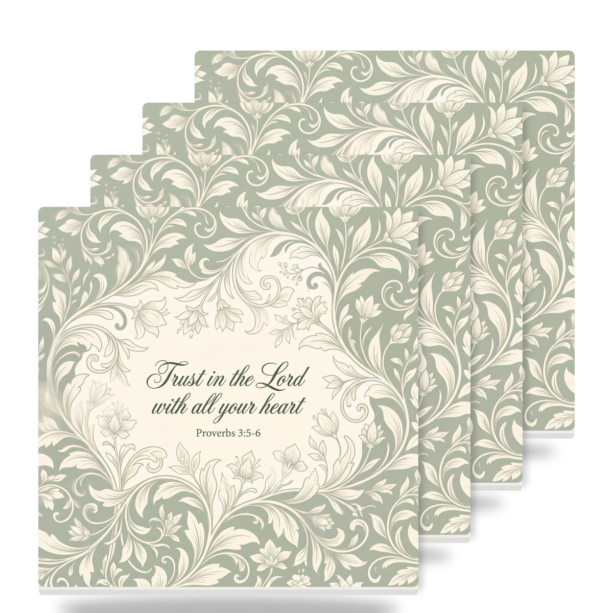 Proverbs 3:5 ceramic coasters set of 4