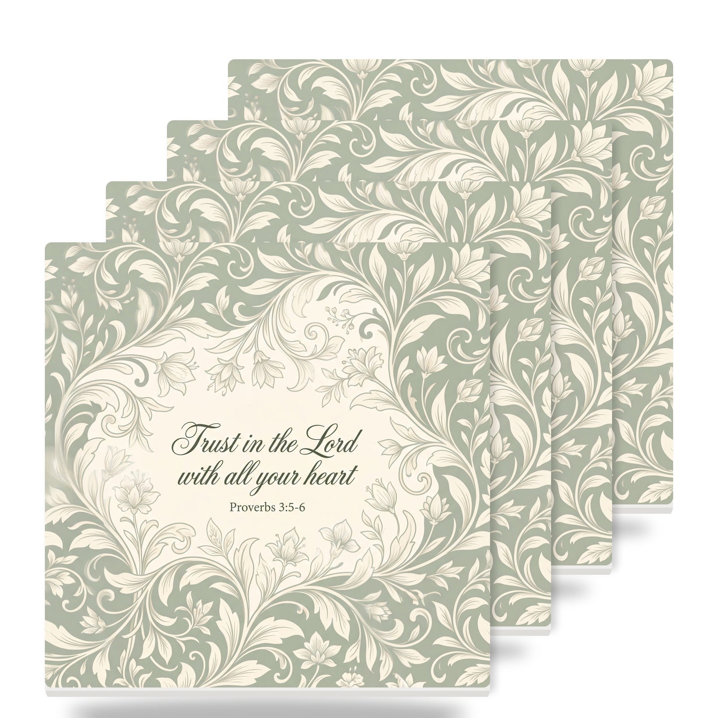 Proverbs 3:5 ceramic coasters set of 4