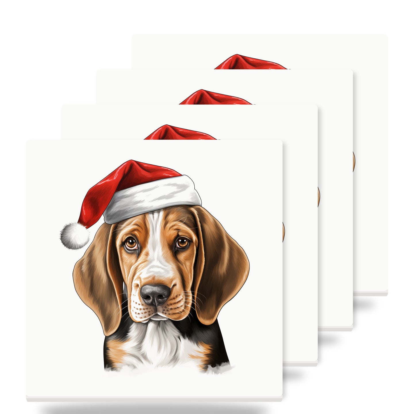American English Coonhound Puppy Drawing ceramic coasters set of 4