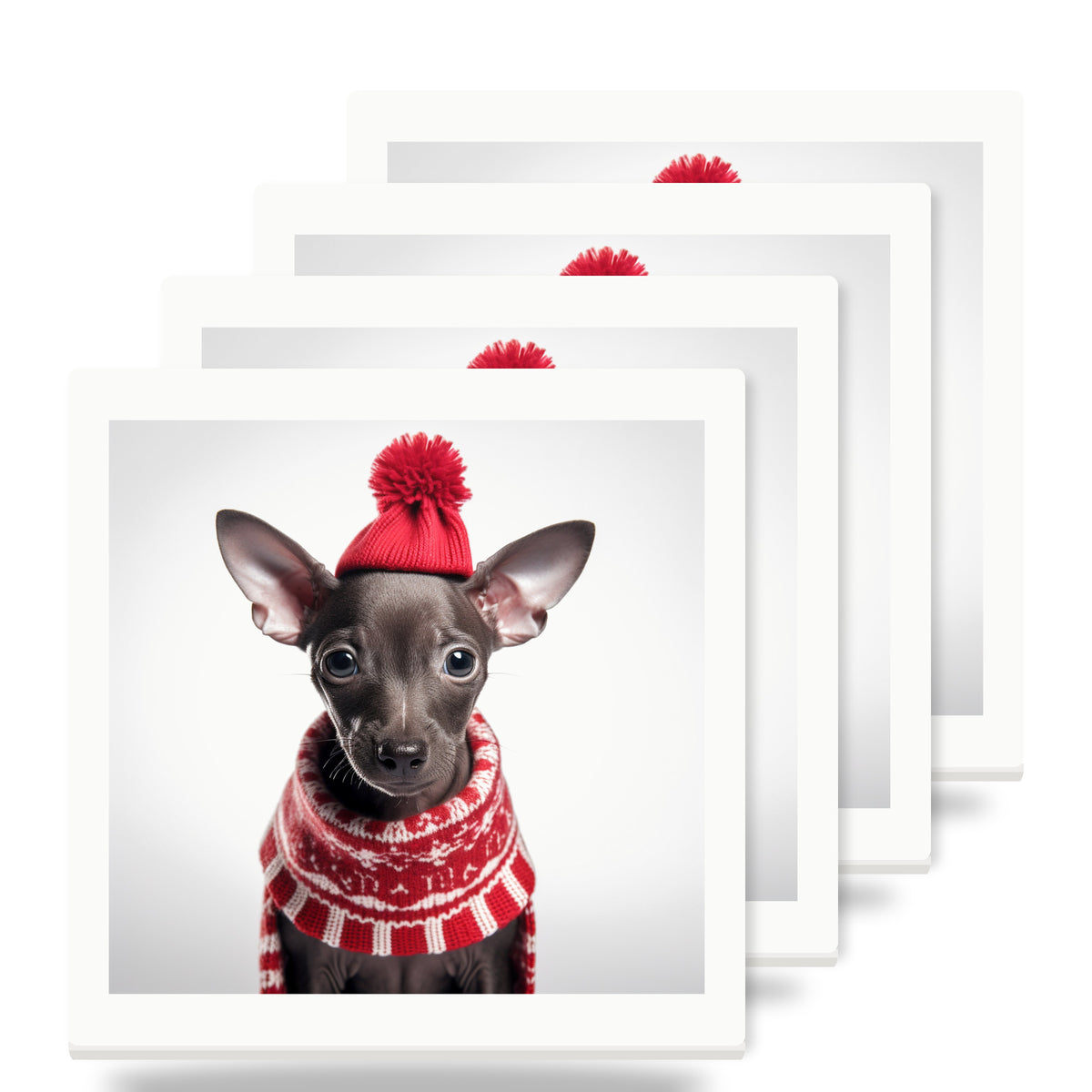 Xoloitzcuintli Puppy ceramic coasters set of 4