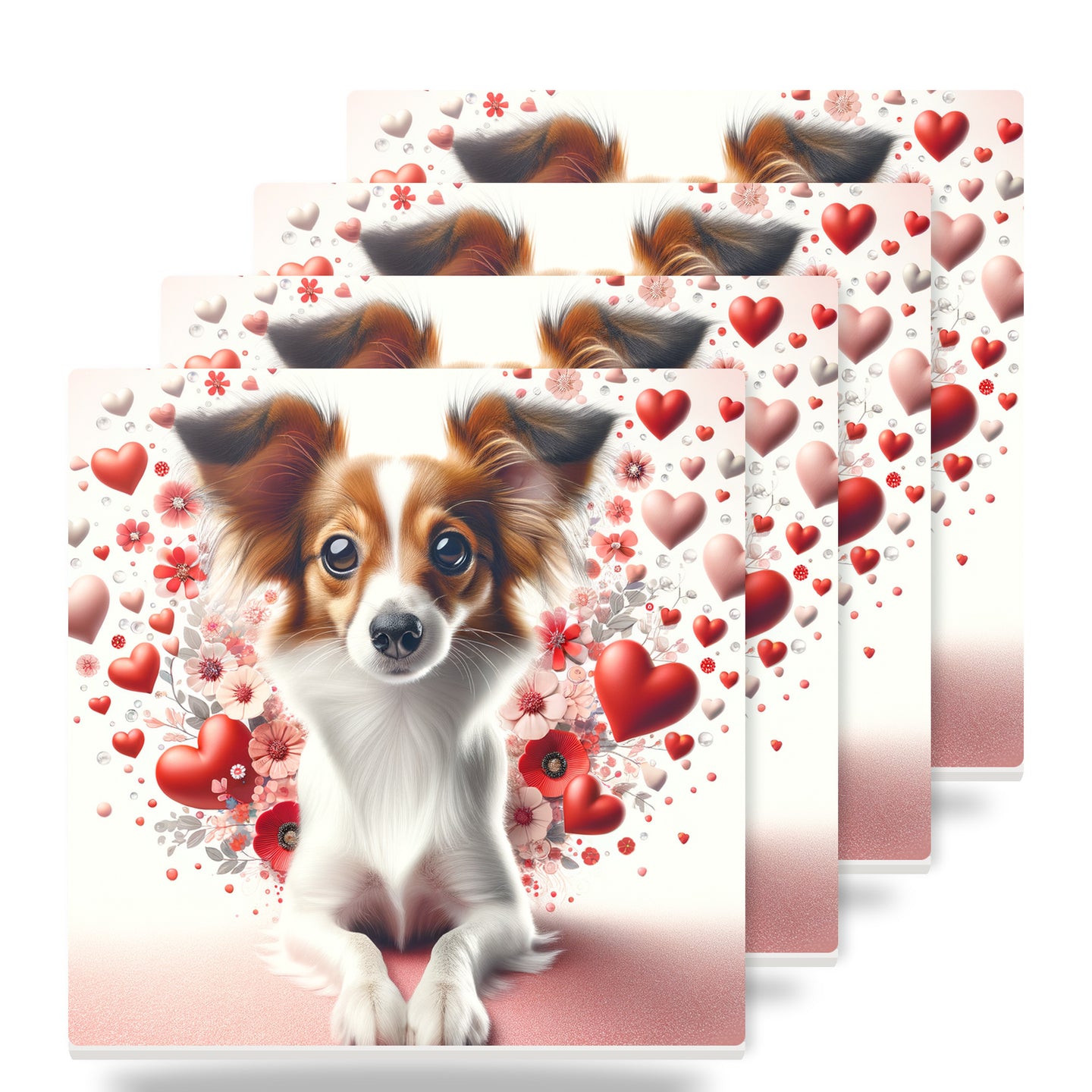Papillon ceramic coasters set of 4