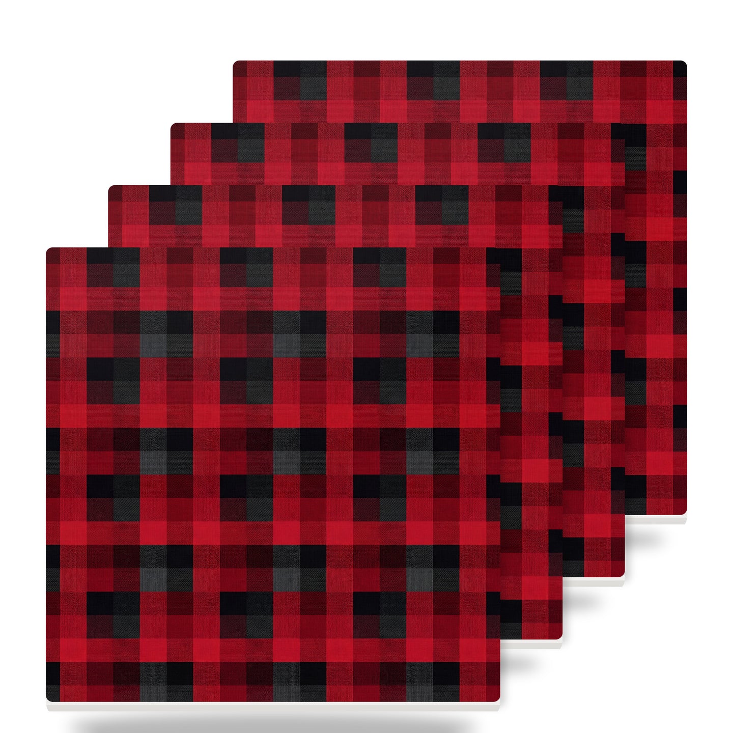 Buffalo Plaid ceramic coasters set of 4