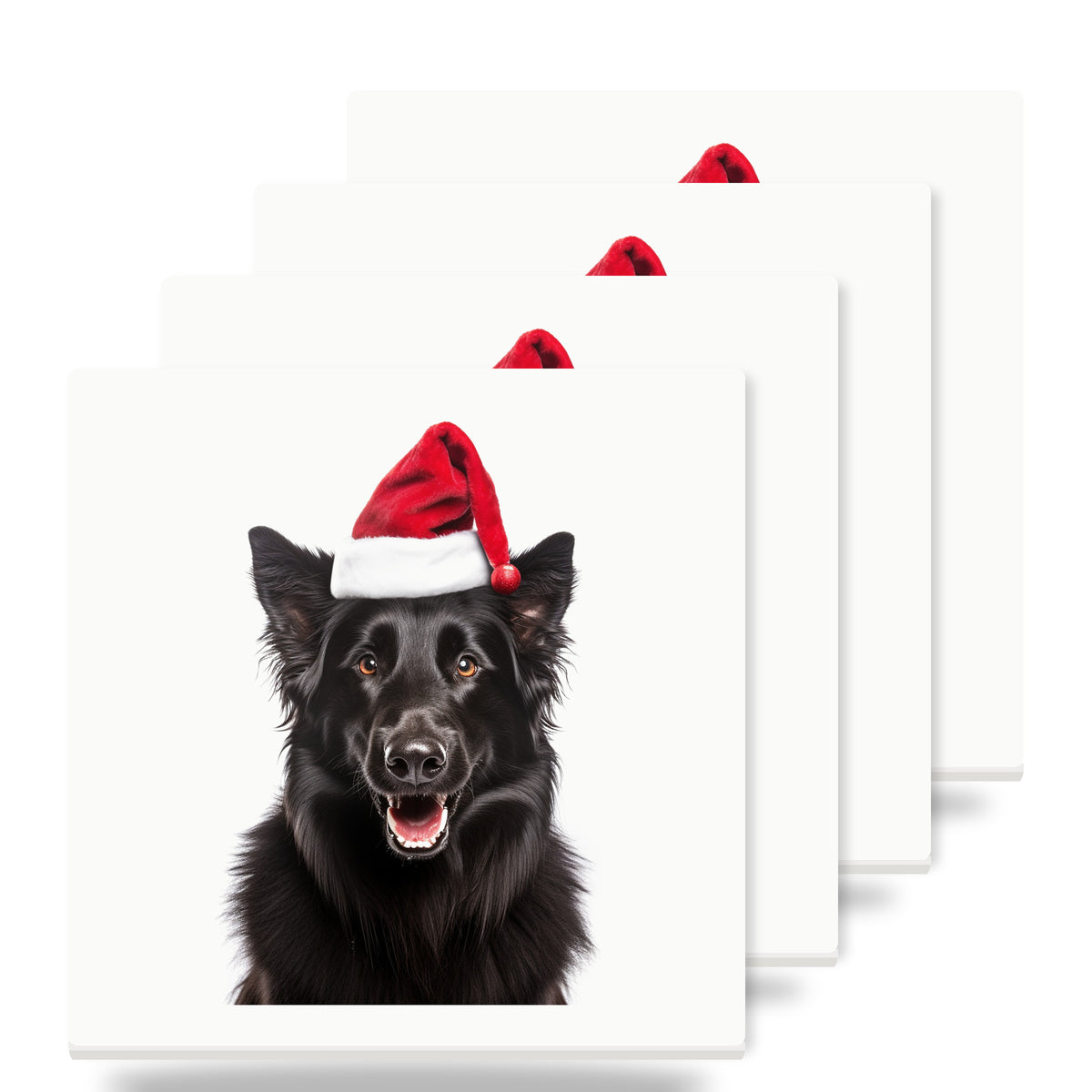 Belgian Sheepdog ceramic coasters set of 4