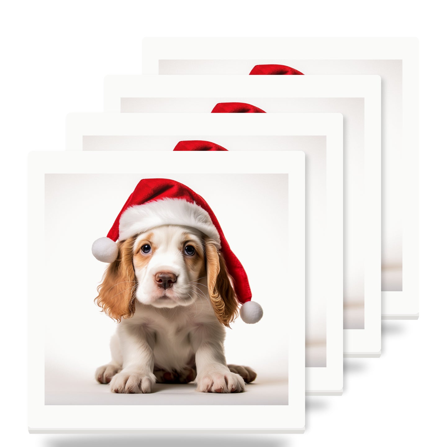 Clumber Spaniel Puppy ceramic coasters set of 4