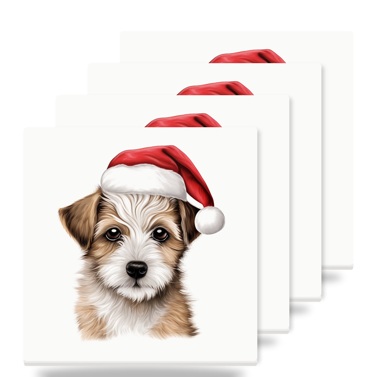 American Hairless Terrier Puppy Drawing ceramic coasters set of 4