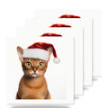 Abyssinian Cat ceramic coasters set of 4