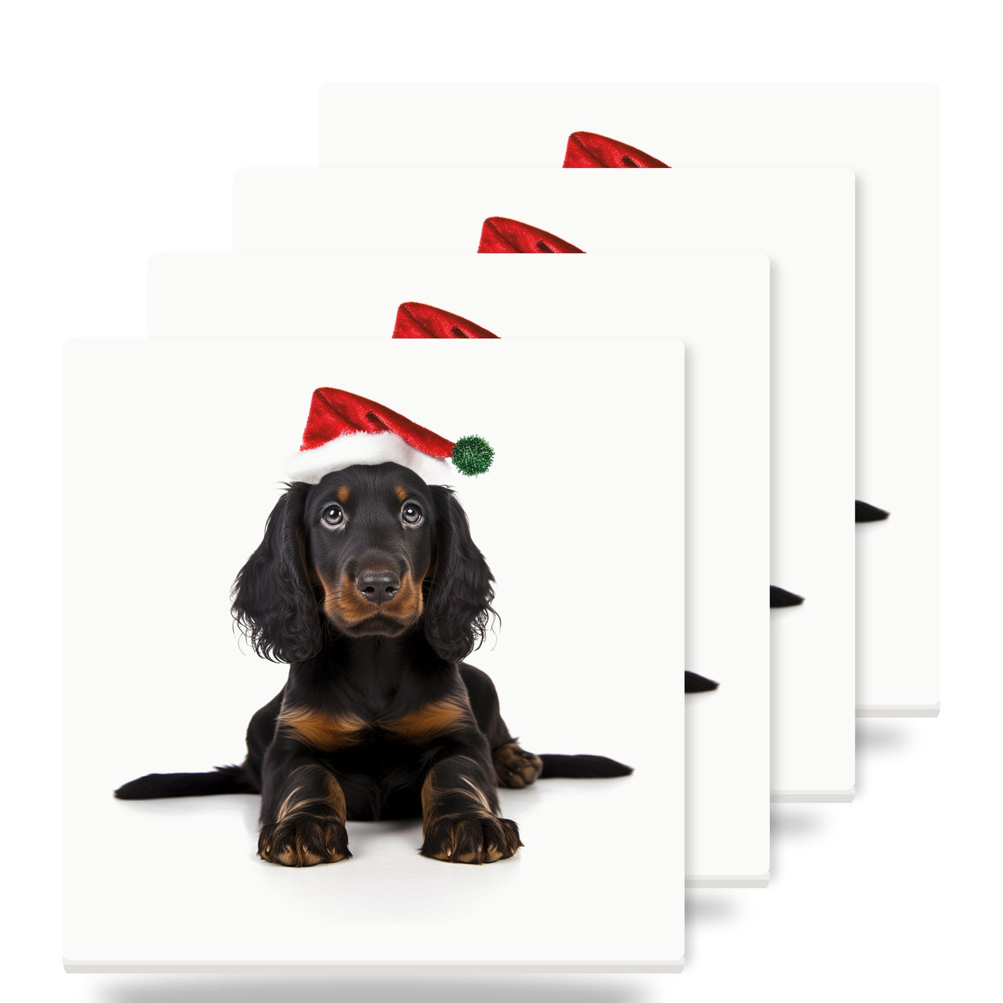 Gordon Setter Puppy ceramic coasters set of 4