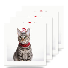Egyptian Mau Cat ceramic coasters set of 4