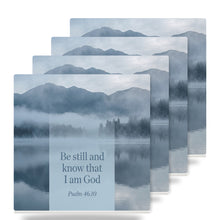 Be Still Psalm 46:10 ceramic coasters set of 4