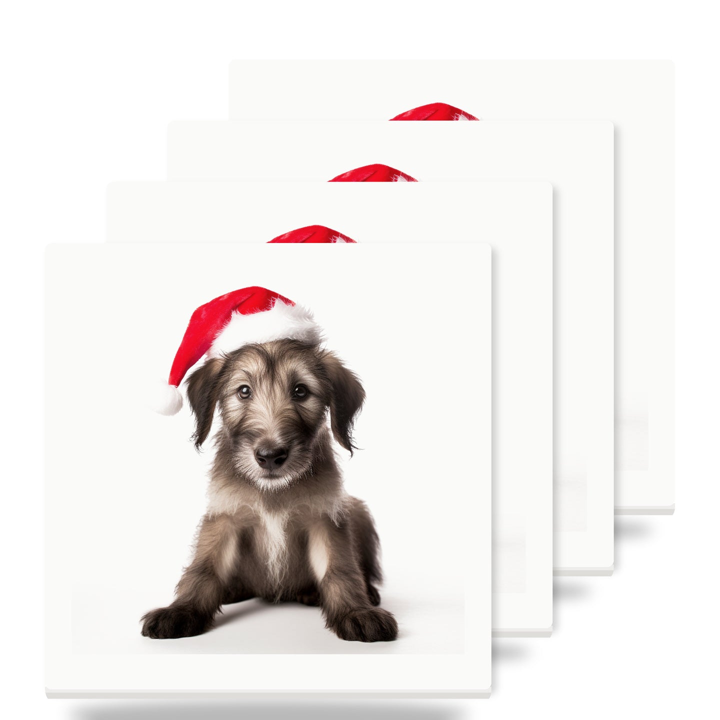 Irish Wolfhound Puppy ceramic coasters set of 4