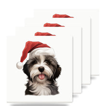 Tibetan Terrier Puppy Drawing ceramic coasters set of 4