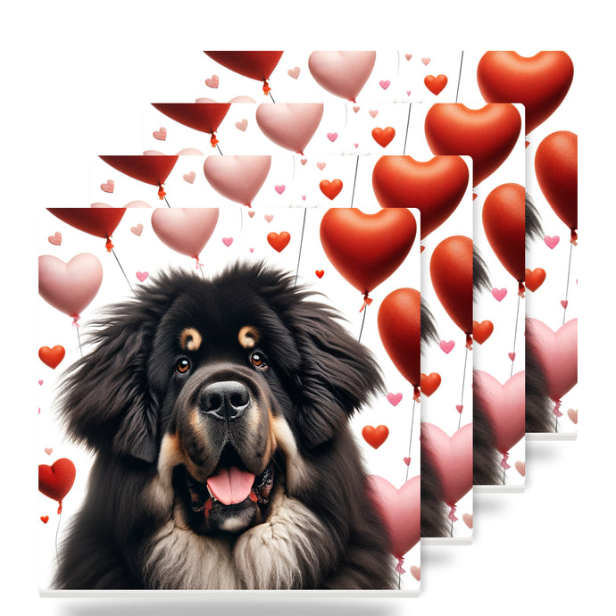 Tibetan Mastiff ceramic coasters set of 4