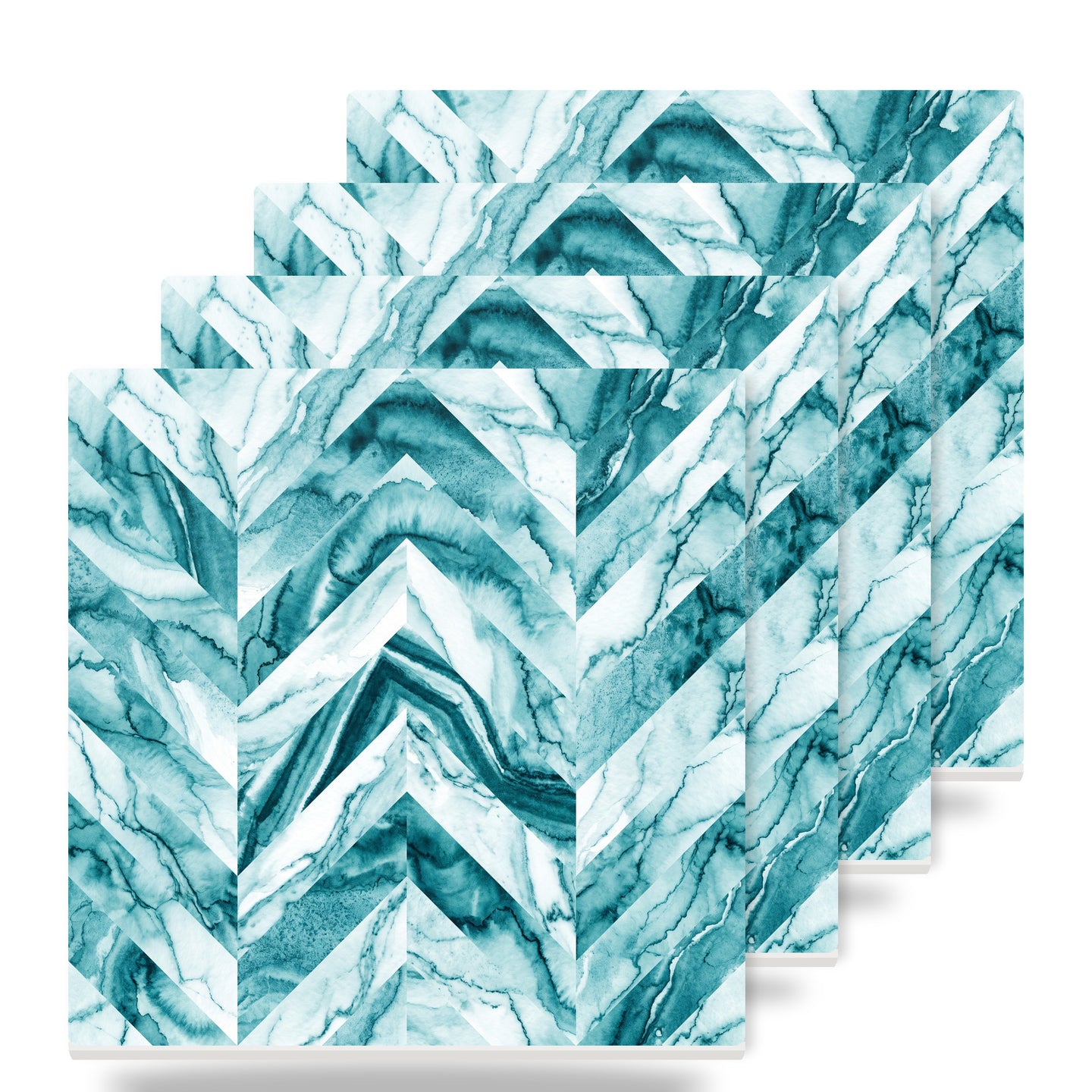 Chevron ceramic coasters set of 4