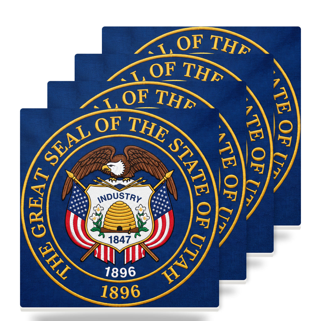 Utah State Flag ceramic coasters set of 4