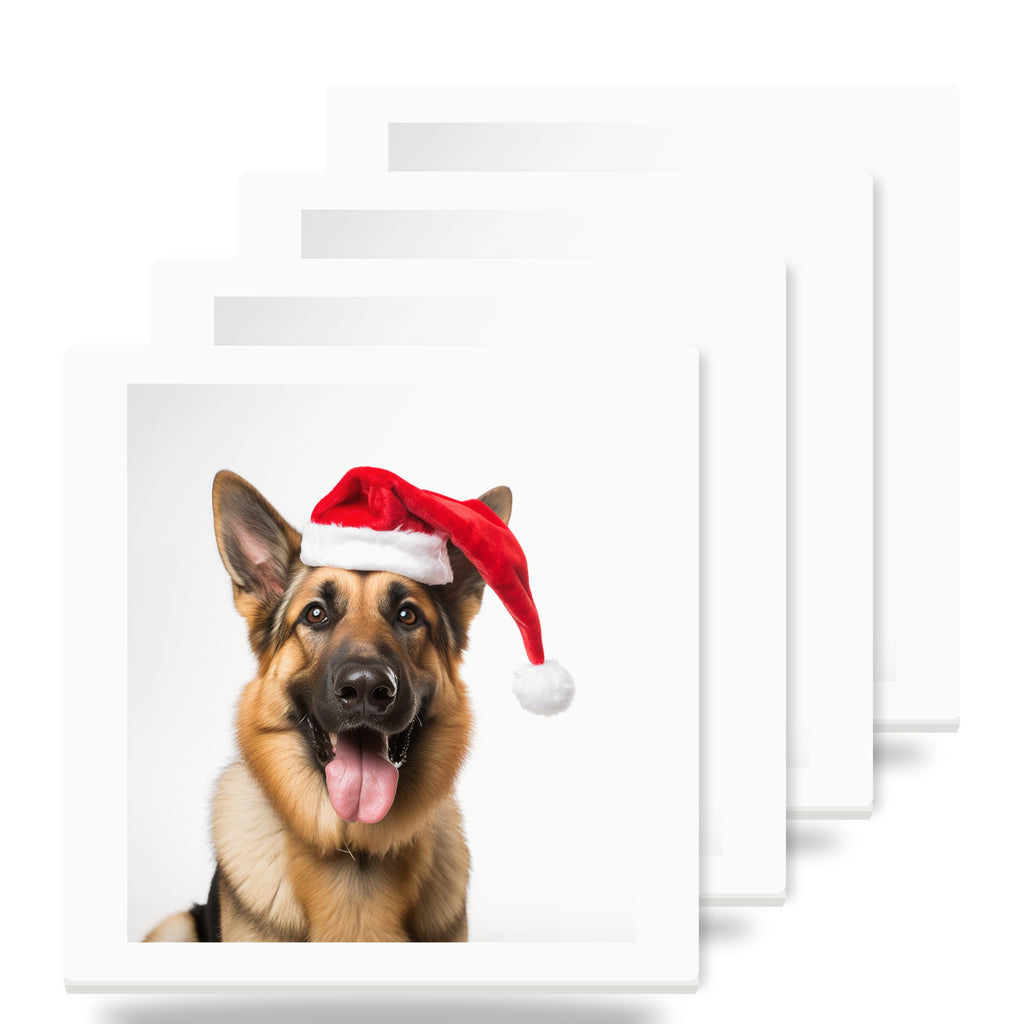 German Shepherd Dog ceramic coasters set of 4