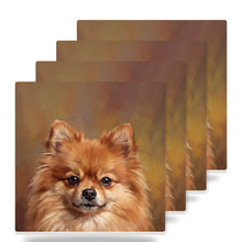 Pomeranian Portrait ceramic coasters set of 4