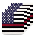 Thin Red Line Flag ceramic coasters set of 4