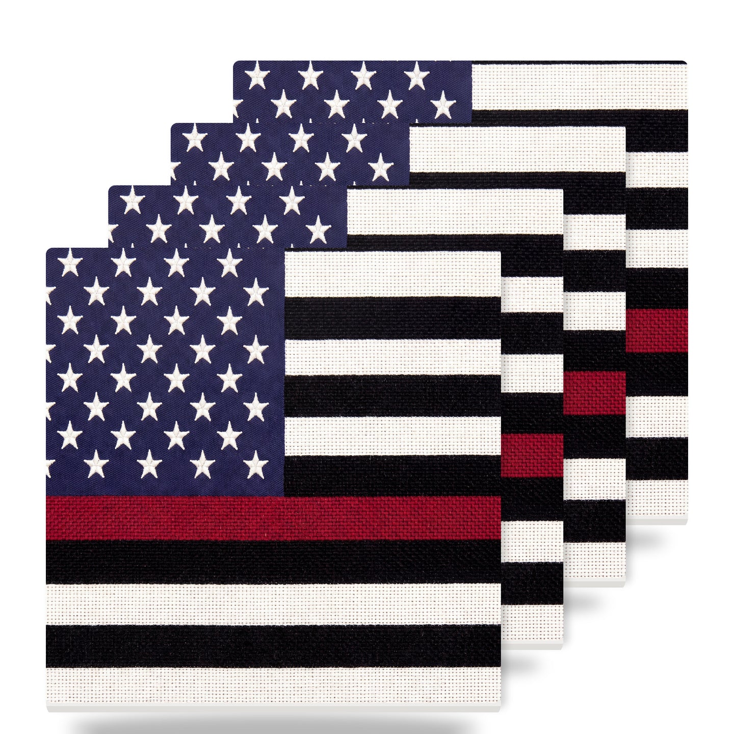 Thin Red Line Flag ceramic coasters set of 4