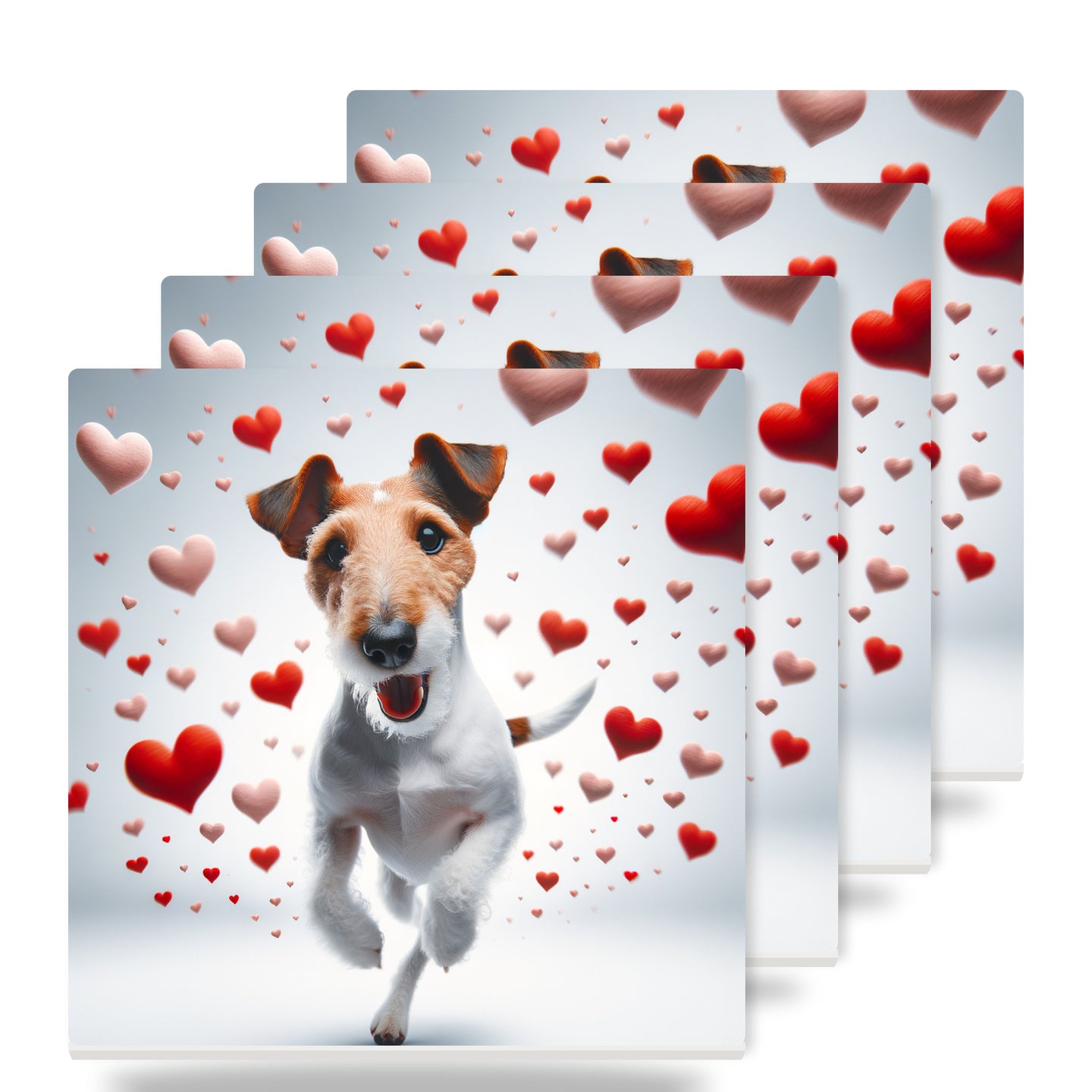Wire Fox Terrier ceramic coasters set of 4